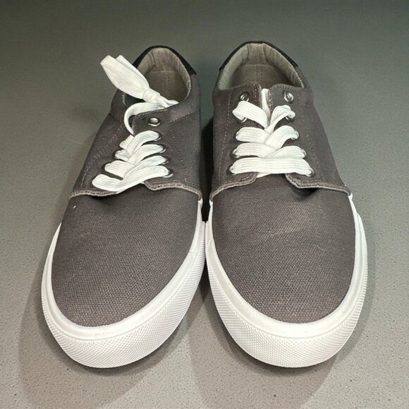 Yageyan Men’s Low Top Grey Canvas Walking Shoes Lace-up Fashion Sneakers Casual - Picture 1 of 6